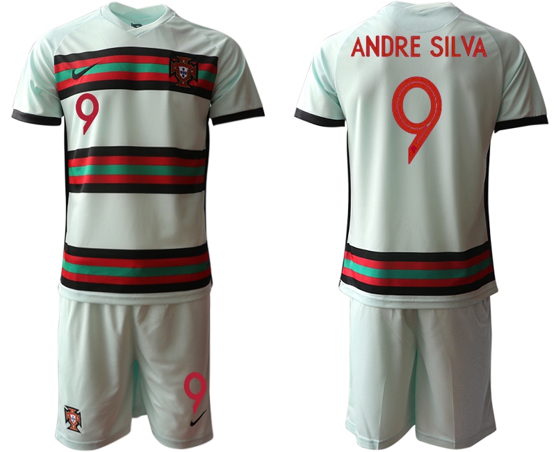 Men 2021 European Cup Portugal away grey #9 Soccer Jersey1